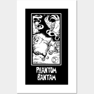 Ghost Chickens - Phantom Bantam Quote - White Outlined Design Posters and Art